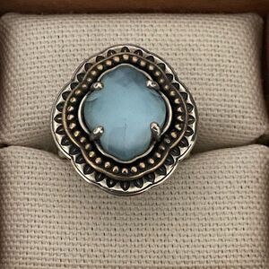 James Avery Retired Blue Heirloom Quatrefoil Ring